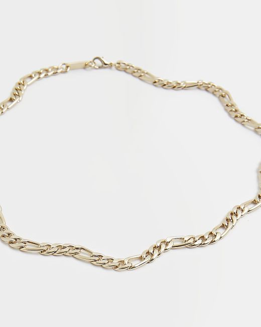 River Island Natural Gold Plated Curb Chain Necklace for men
