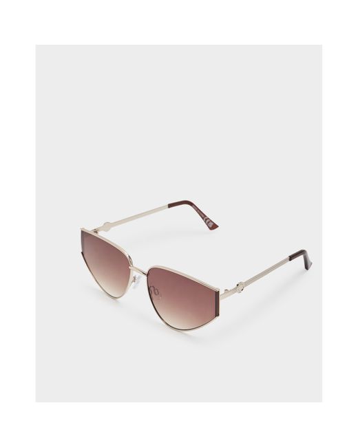 River Island Gray Gold Slim Cateye Sunglasses