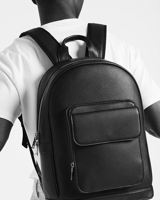 River Island Black Pebbled Backpack for men
