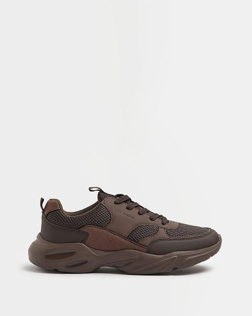 River Island Brown Chunky Runner Trainers for Men | Lyst