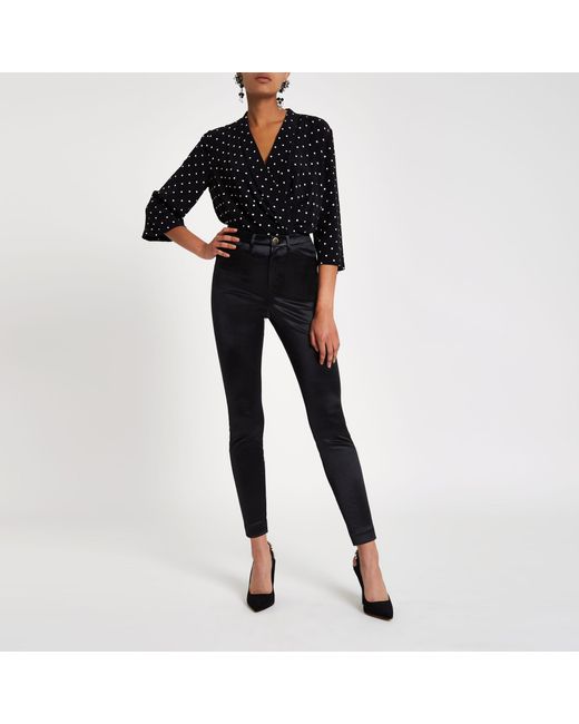 High Waist Skinny Disco Trousers 