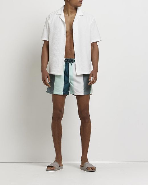 River Island Skinny Fit Stripe Swim 