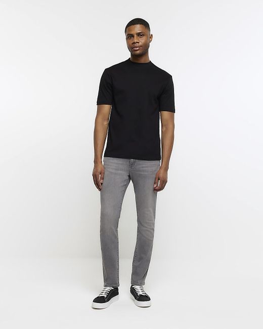 River Island Gray Grey Skinny Fit Jeans for men