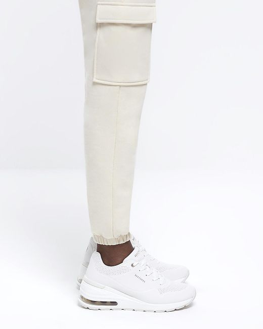 Skechers River Island Million Air Elevated Trainers in White | Lyst