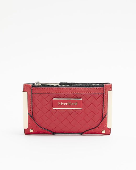 River Island Red Embossed Weave Purse