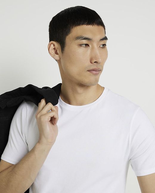 White Muscle Fit T-shirt 