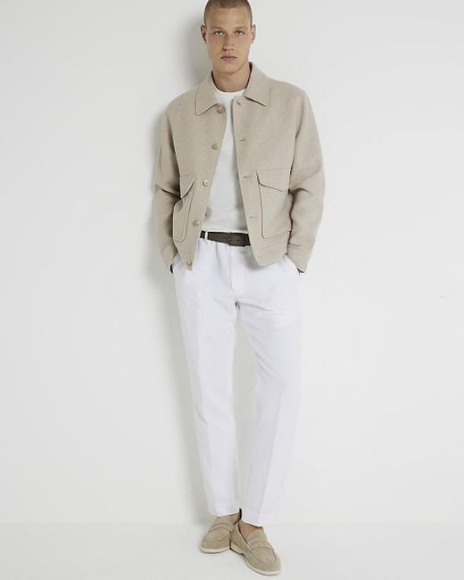 River island white linen dress deals
