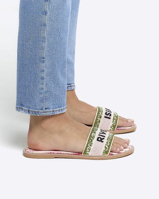Womens river island sliders sales