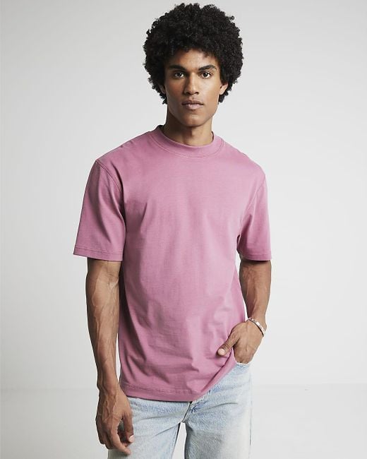 River Island Pink Ri Studio Regular Fit T-shirt for men