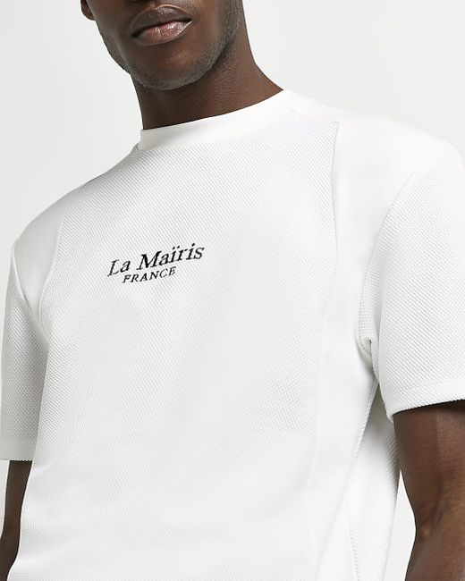 River Island White Slim Fit Textured 