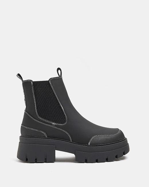 River Island Chunky Boots in Black Lyst