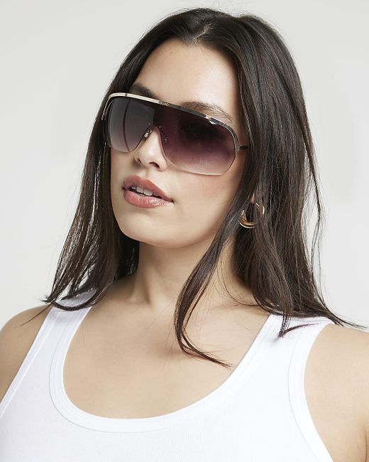 River Island Purple Visor Sunglasses