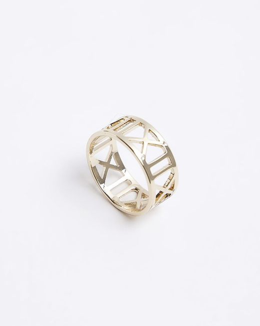 River Island White Gold Roman Numeral Ring