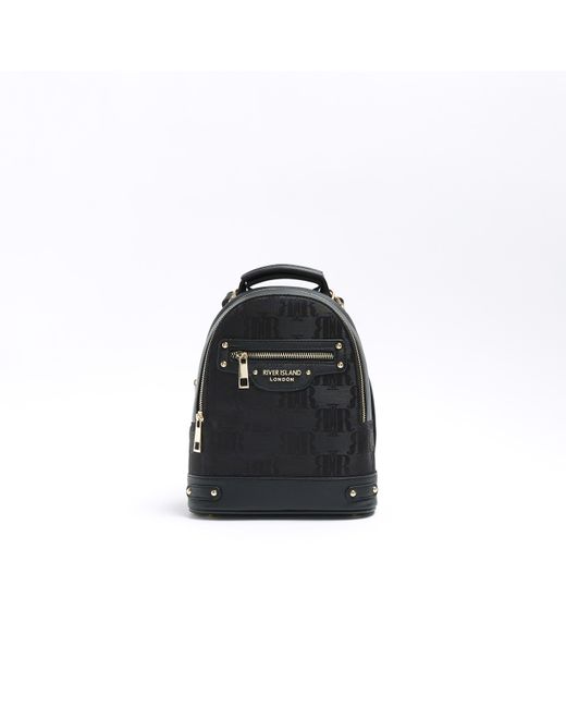 River Island Black Jacquard Backpack