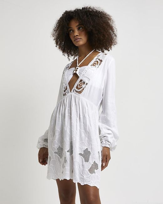 River Island White Embroidered Lace 