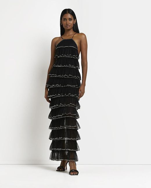 River Island Black Sequin Embellished 