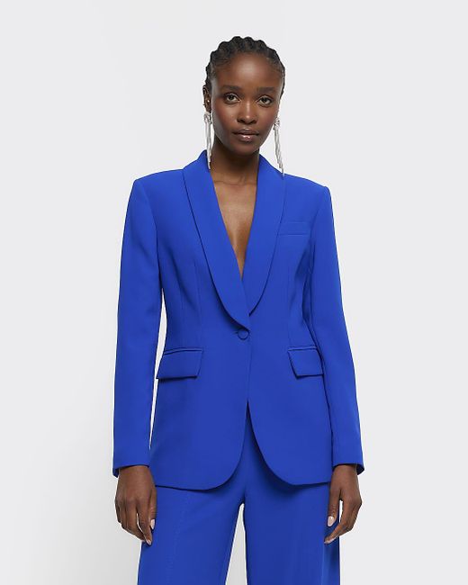 Women's blue deals blazer jacket
