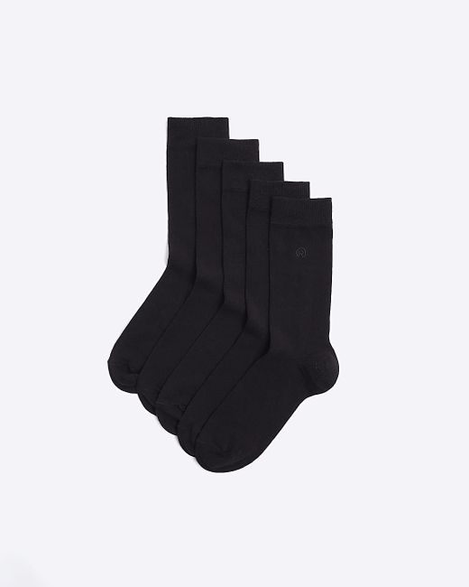 River Island Blue 10 Pk Black Socks for men