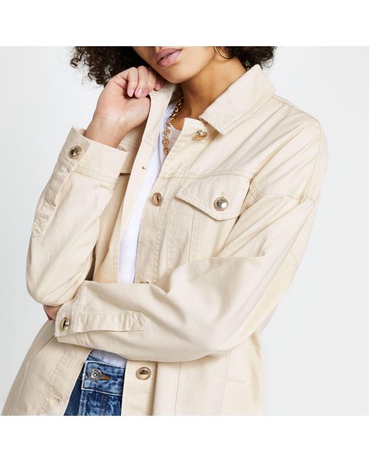 Long cream shacket Clearance