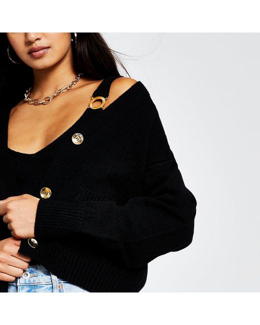 river island long black cardigan