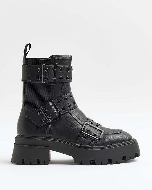 river island chunky biker boots