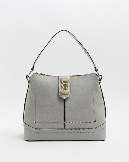 River Island Chain Shopper Bag in Grey (Gray) | Lyst