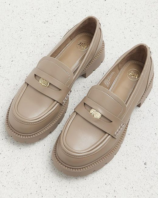 River Island Natural Beige Chunky Loafers