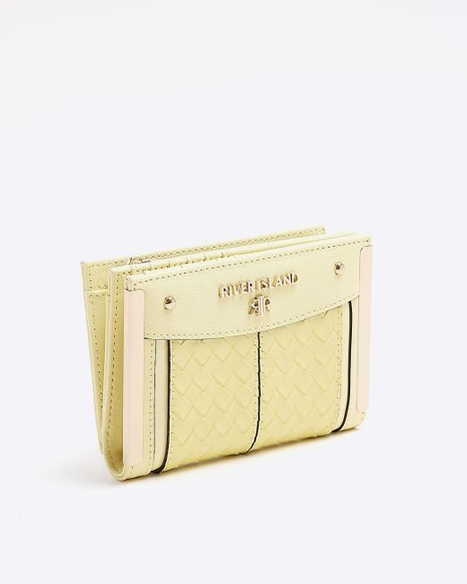 River Island Natural Yellow Embossed Weave Purse