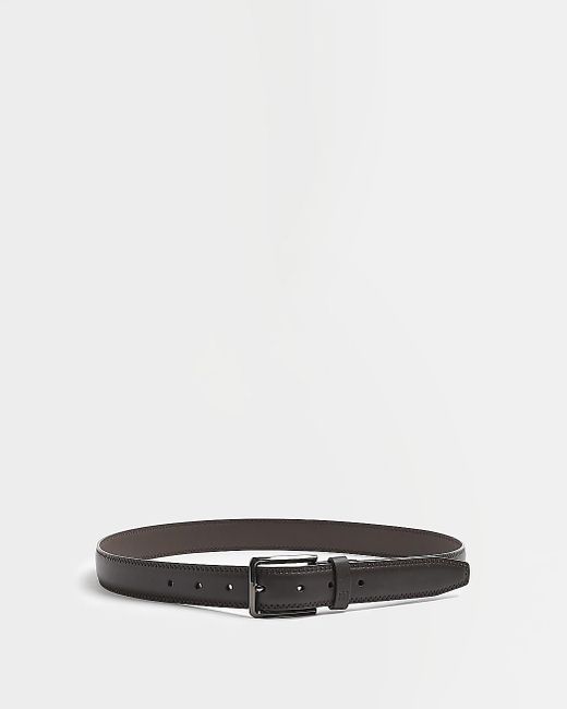 River Island Faux Leather Belt in Brown for Men Lyst