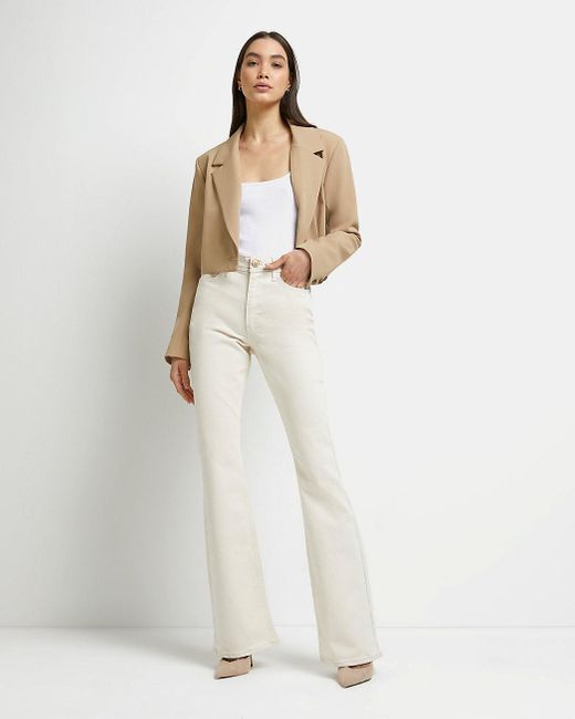 River Island Denim Ecru High Waisted 