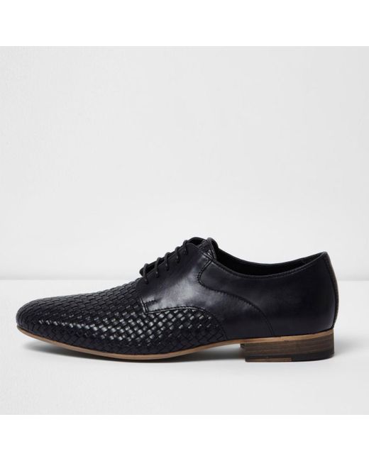 River Island Black Woven Lace-up Shoes for men