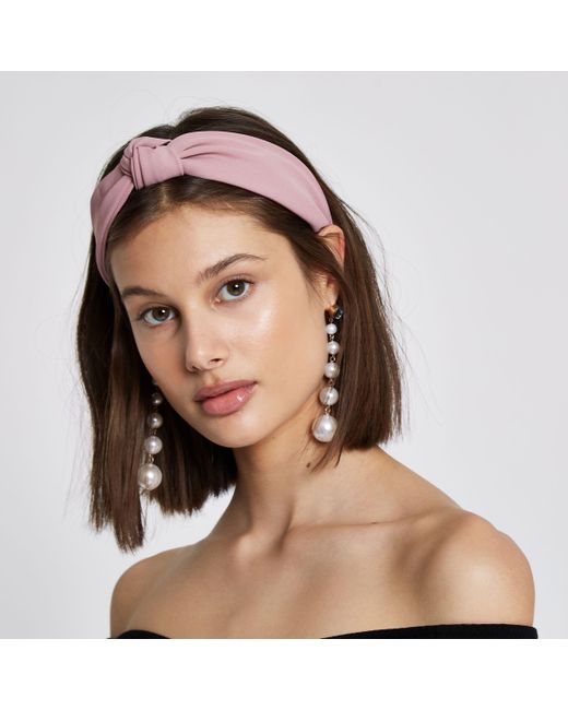 River Island Dusky Pink Knot Headband | Lyst UK