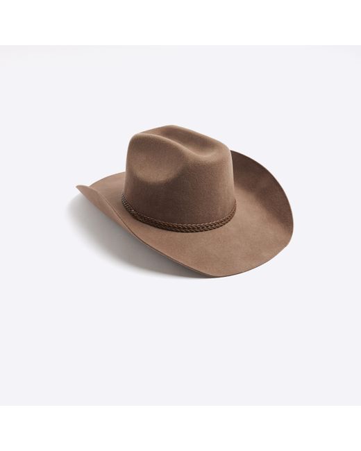 River Island Brown Cowboy Hat