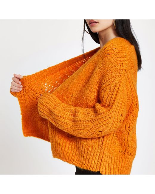 River Island Orange Knitted Cardigan