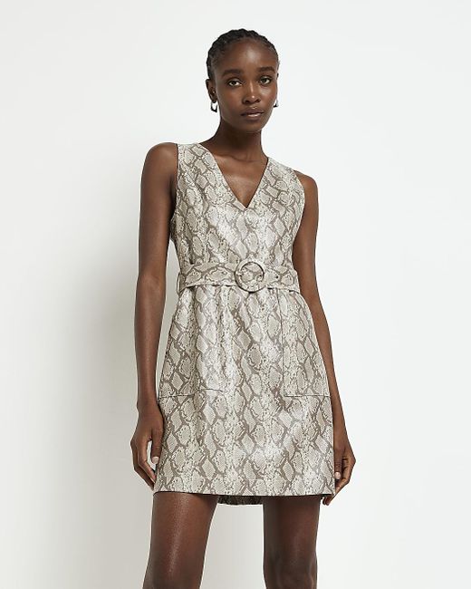 river island snake print shirt dress
