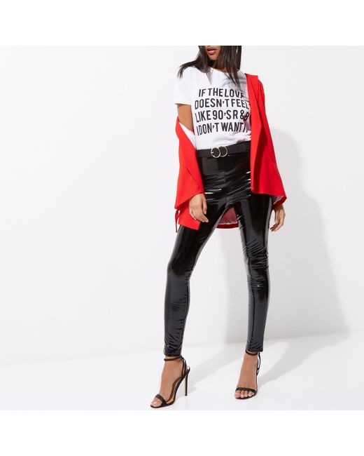 River Island Synthetic Black Vinyl High 