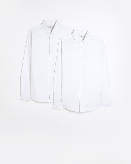 River Island White Multipack Of 2 Oxford Shirts for men