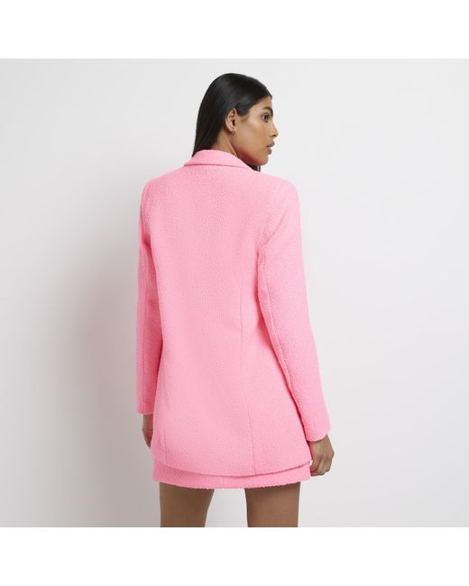 boucle blazer pink
