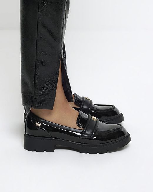 River Island Black Chunky Loafers