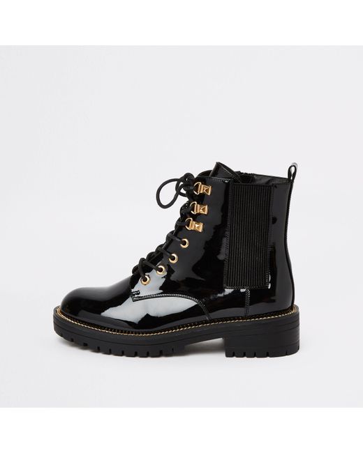river island chunky biker boots