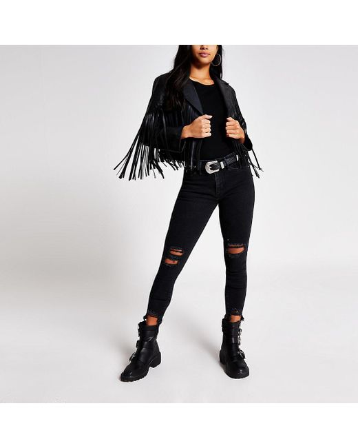 mid rise black jeggings