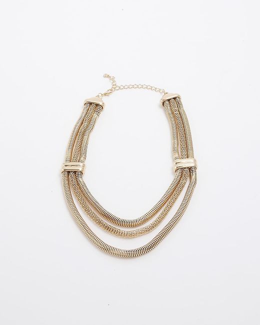 River Island White Snake Chain Multirow Necklace