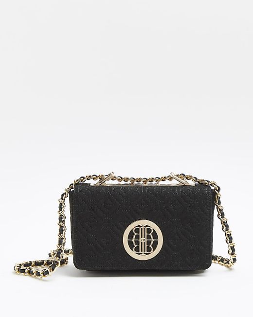 River Island Black Quilted Cross Body Bag