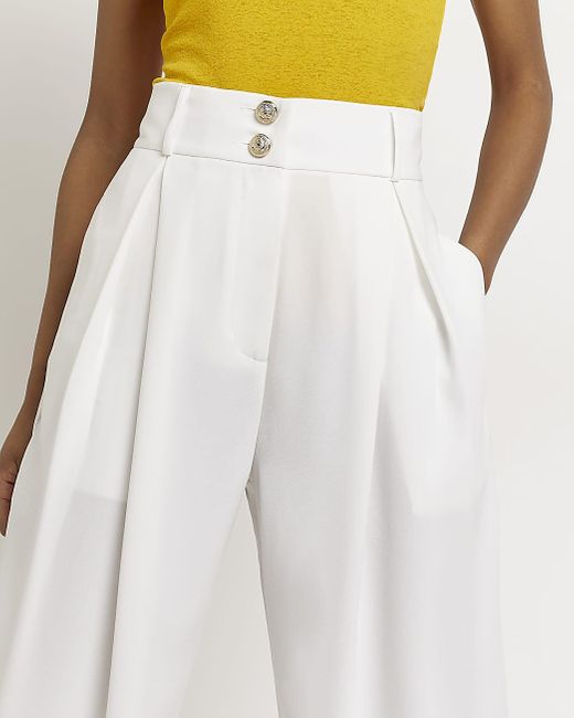 Wide Leg Pleated Trousers | Lyst
