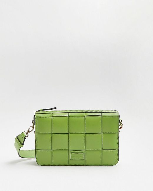 River Island Green Ri Studio Leather Bag And Purse Set Lyst
