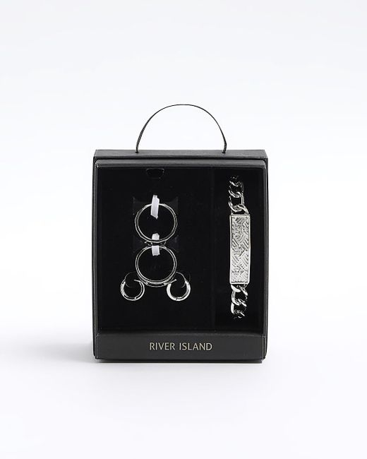 River Island White Colour Chain Bracelet Gift Box for men