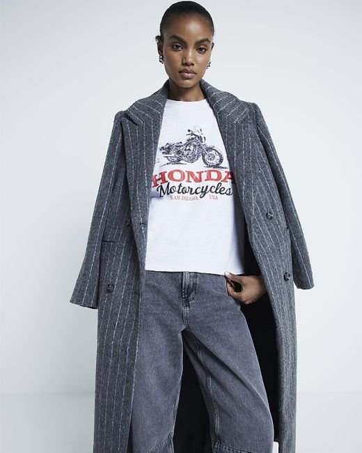 River Island Metallic Honda Motorbike Graphic T-shirt