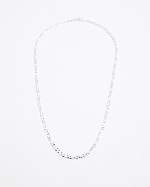 River Island White Silver Colour Chain Necklace for men