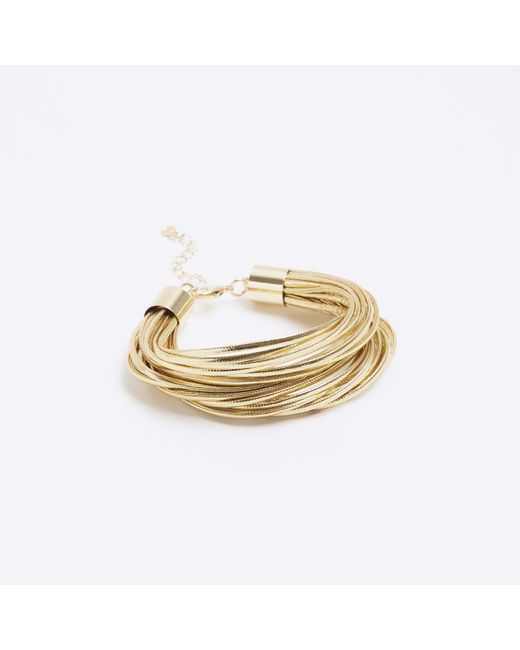 River Island Metallic Gold Cord Bracelet