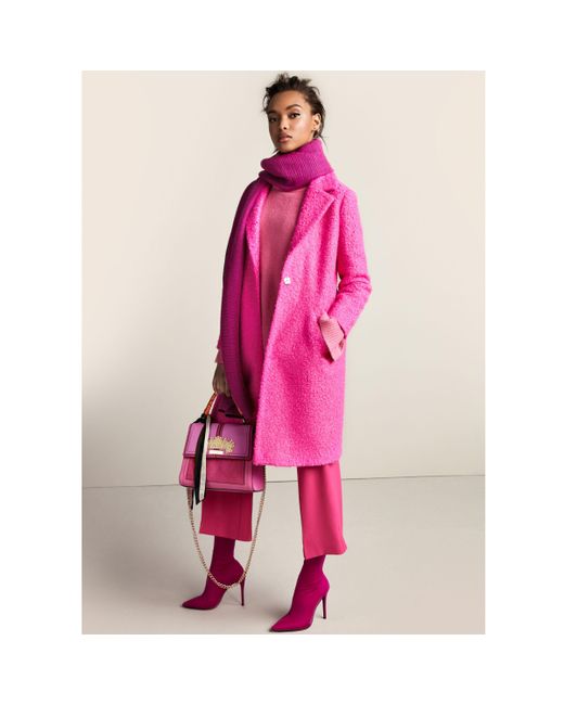 River Island Bright Pink Textured Coat | Lyst Australia